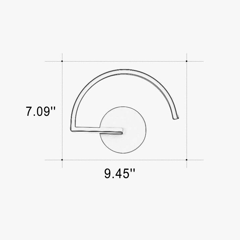 Moderne kreative halbrunde LED-Wandleuchte aus Eisen
