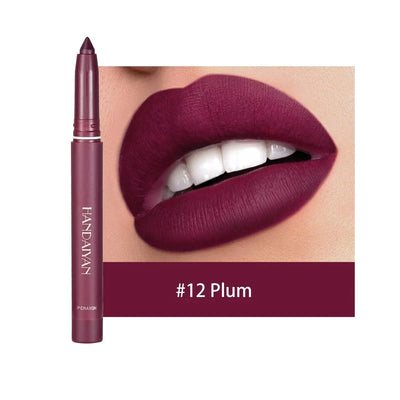 12 Farben HANDAIYAN drehbare spitzbare matte Lippenstift Stifte