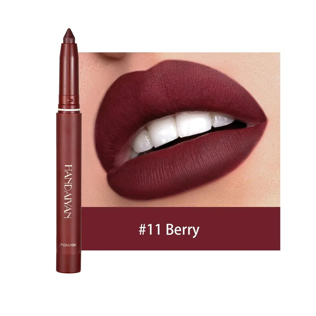 12 Farben HANDAIYAN drehbare spitzbare matte Lippenstift Stifte