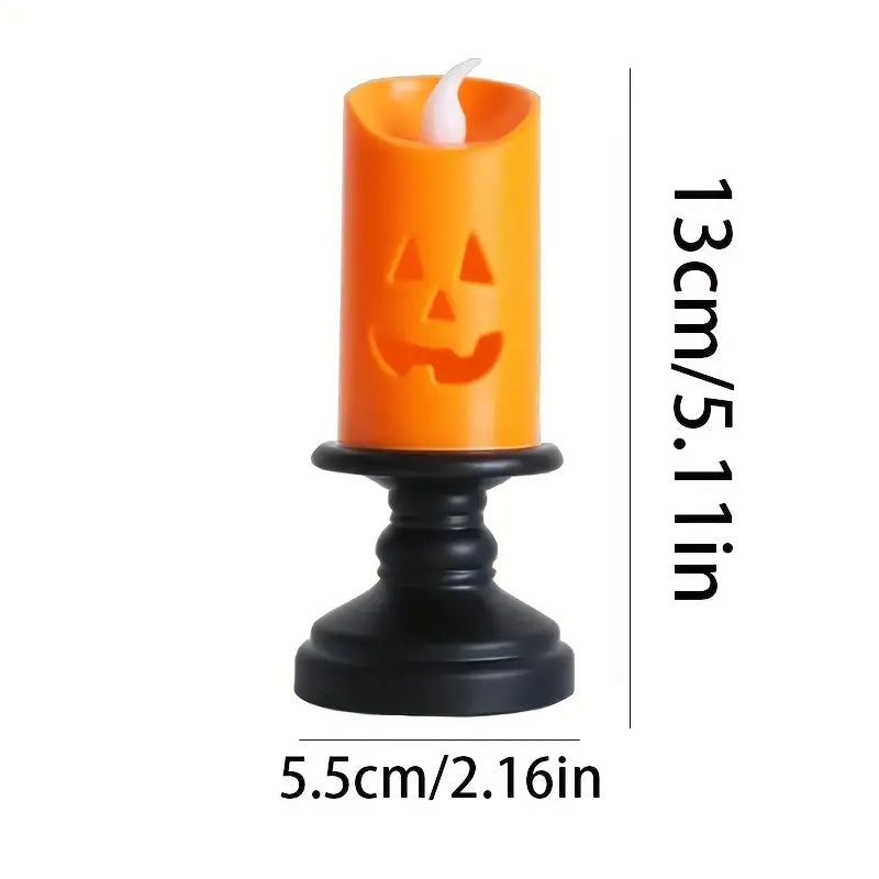 12-Teile: Halloween LED Kürbis Kronleuchter Kerzen