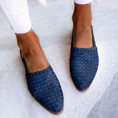 Damen Flach Mit Geschlossener Spitze Und Webmuster | Slingback