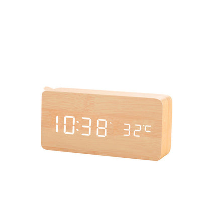 Wecker LED Holz Uhr Tisch Digital Despertador Elektronische Desktop