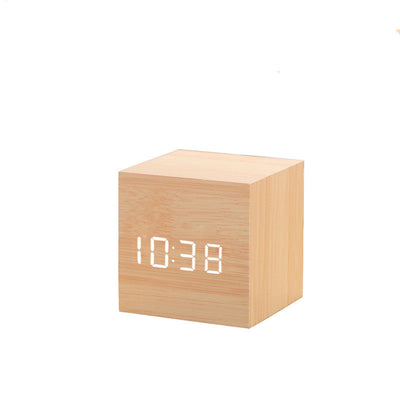 Wecker LED Holz Uhr Tisch Digitaler Despertador Elektronisch Desktop