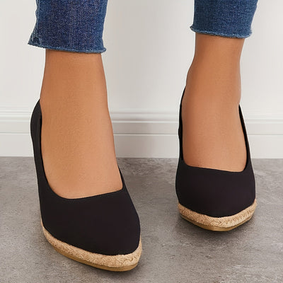 Zavando - Slip-On-Plattform-Espadrilles mit Keilabsatz-Sandalen