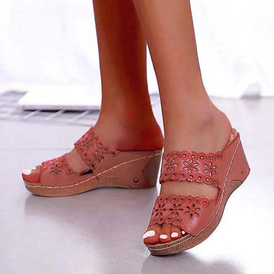 Zavando Sommer-Sandalen mit Keilabsatz und Fischmaul-Design