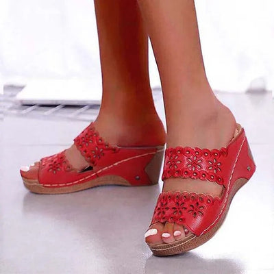 Zavando Sommer-Sandalen mit Keilabsatz und Fischmaul-Design