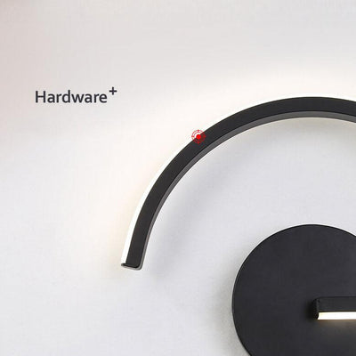 Moderne, minimalistische Curves Line-LED-Wandleuchte aus Aluminium mit 1 Licht