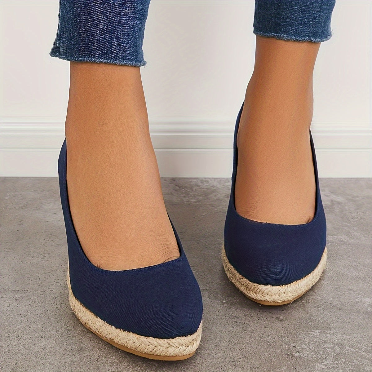 Zavando - Slip-On-Plattform-Espadrilles mit Keilabsatz-Sandalen