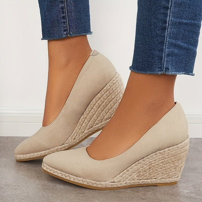 Zavando - Slip-On-Plattform-Espadrilles mit Keilabsatz-Sandalen