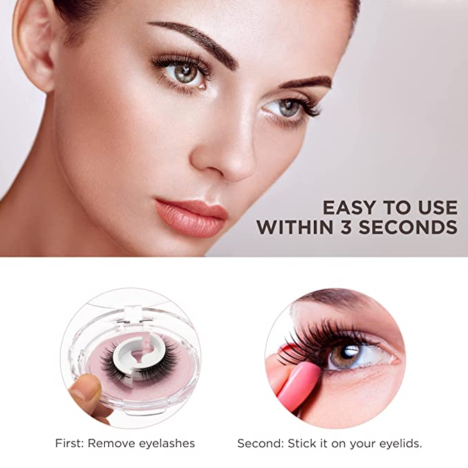 Mühelose Glam Selbstklebende Wimpern