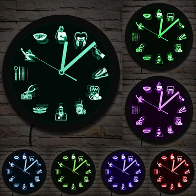 Zahnarztpraxis LED-Wanduhr