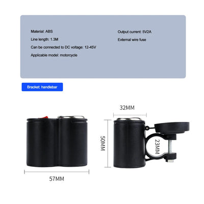 Wasserdichter USB-Ladegerät für Motorradlenker