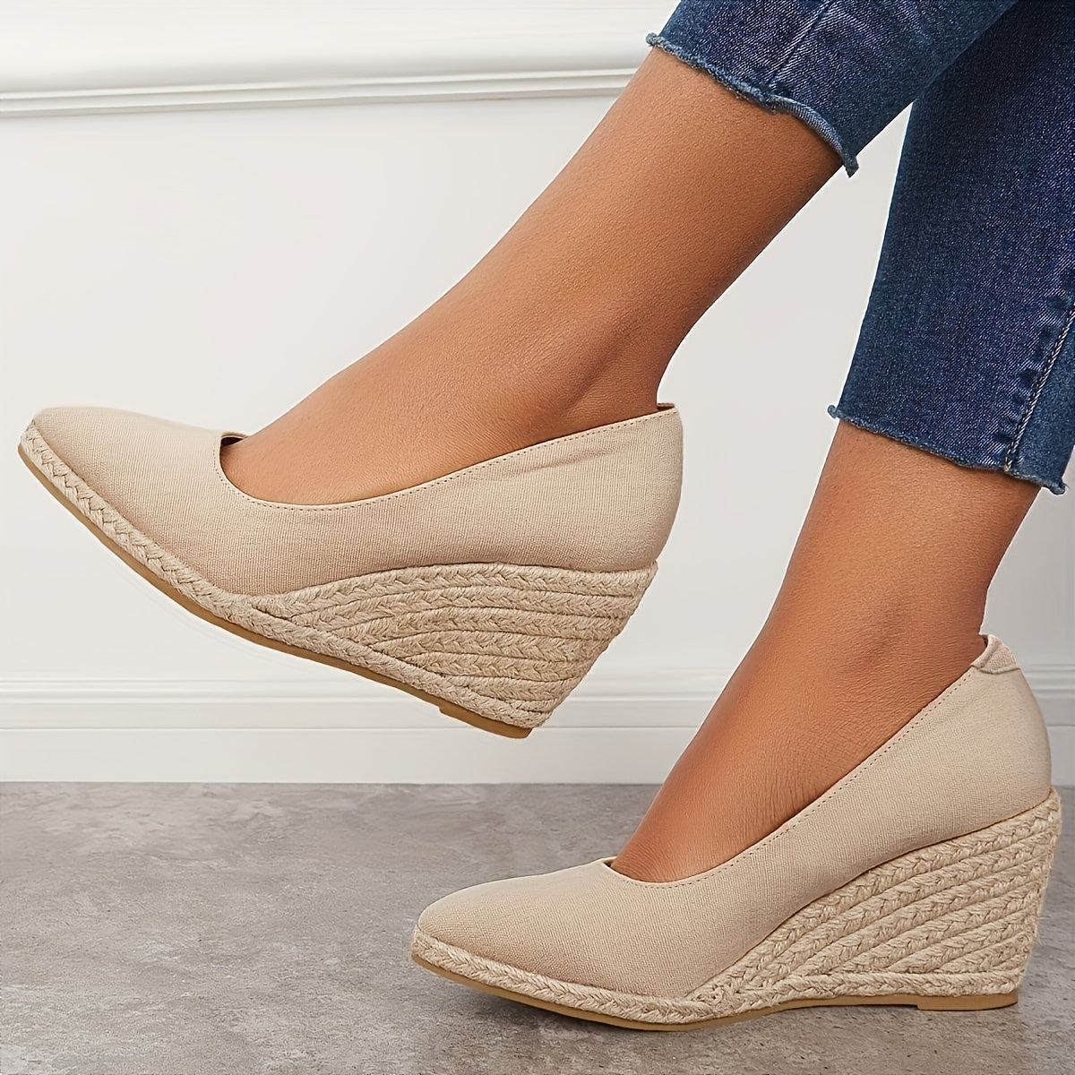 Zavando - Slip-On-Plattform-Espadrilles mit Keilabsatz-Sandalen