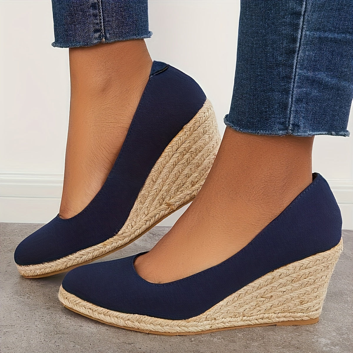 Zavando - Slip-On-Plattform-Espadrilles mit Keilabsatz-Sandalen