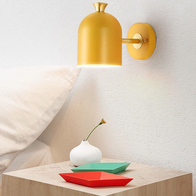 Moderne Macaron-Metallzylinderschirm-Wandleuchte mit 1 Licht