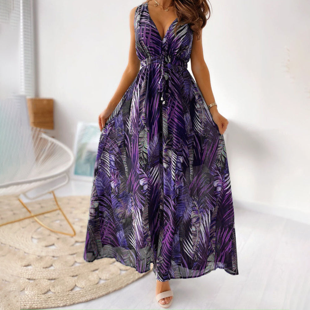 Lieve | Damen Elegantes Geblümtes Kleid | Maxi