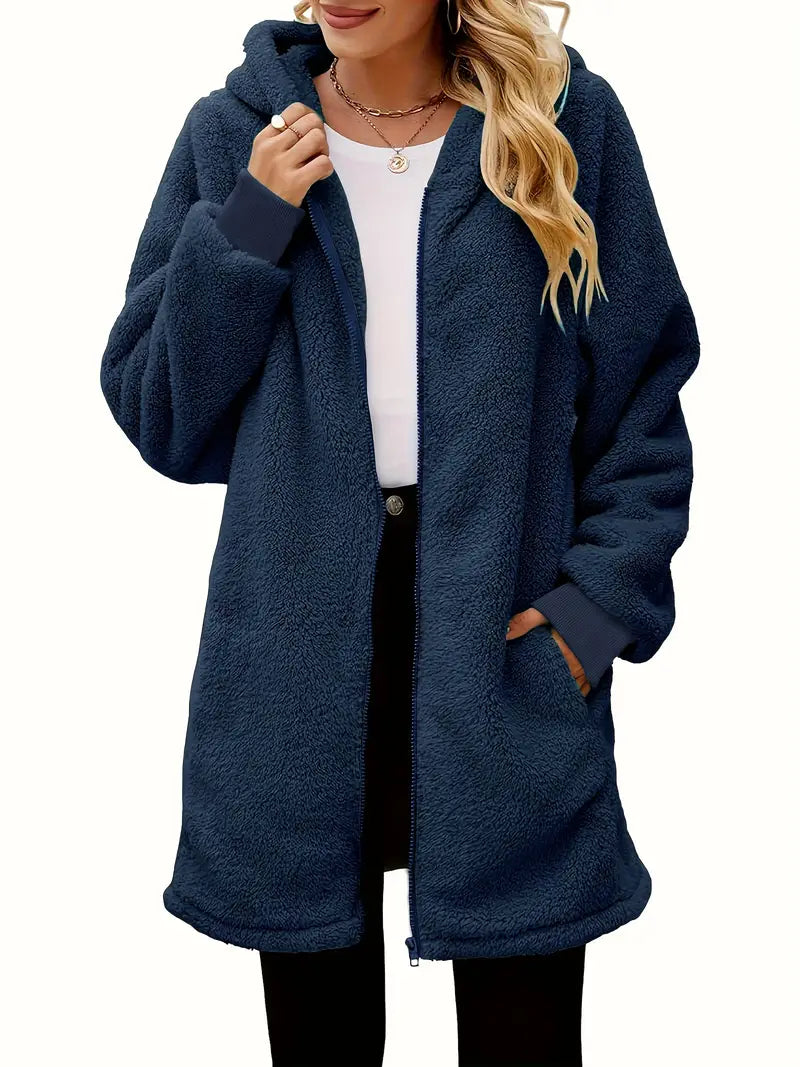 Zavando | Kapuzenjacke, lässig warm Winter Zip Up Kunstpelz Mantel