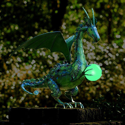 1 Stück Gartenfigur aus Kunstharz mit fliegendem Drachen