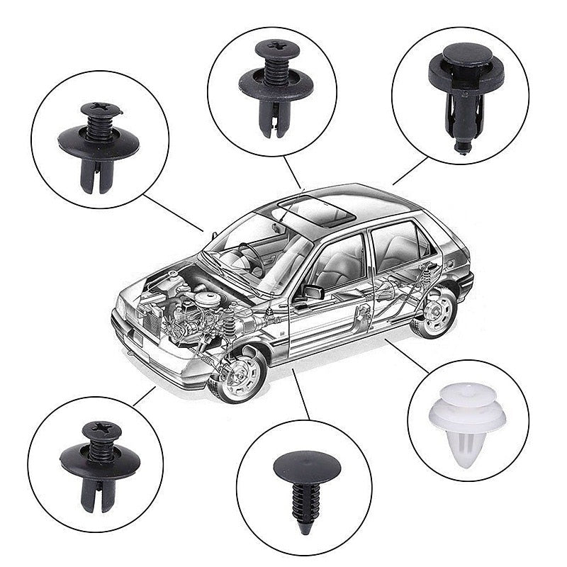 100 Stück Auto Befestigungsstift Niete Stoßstange Auto Clip Kit