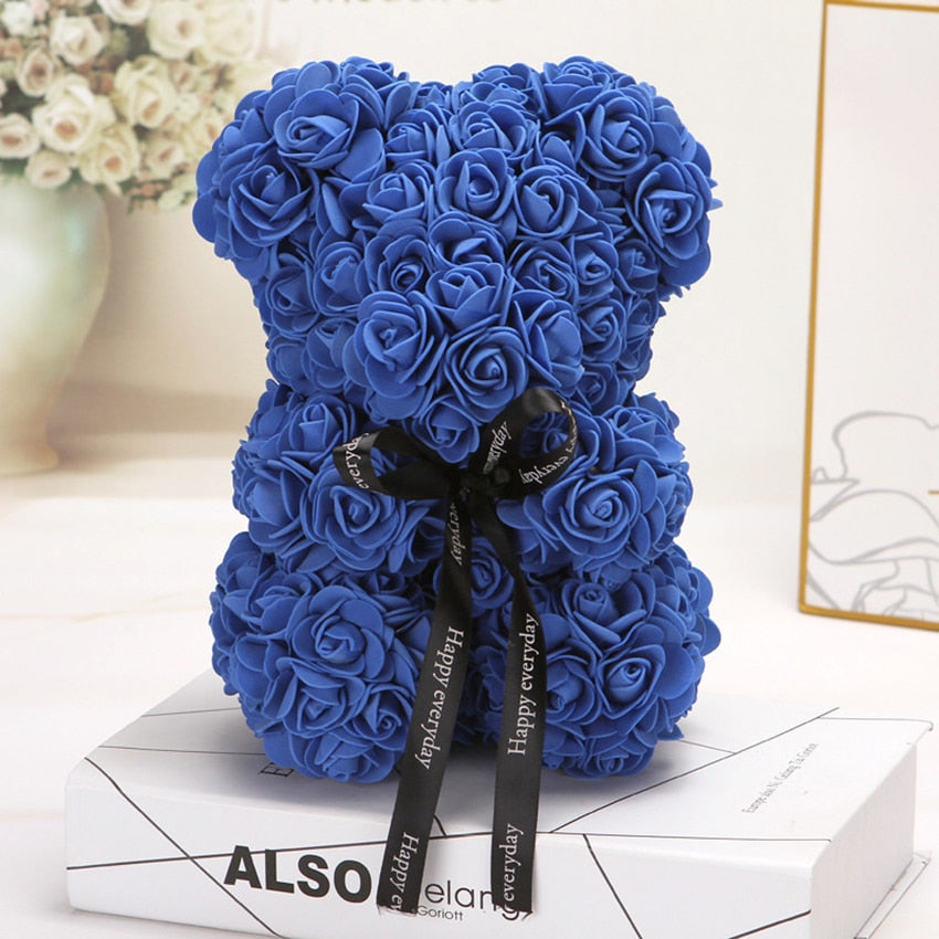 Rosenbär UK | Handgefertigter Luxus-Teddybär mit Blumen und Rosen