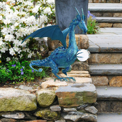 1 Stück Gartenfigur aus Kunstharz mit fliegendem Drachen