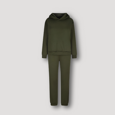 Zavando | Fleece Lined Mattes Winter Hoodie Jogger-Set