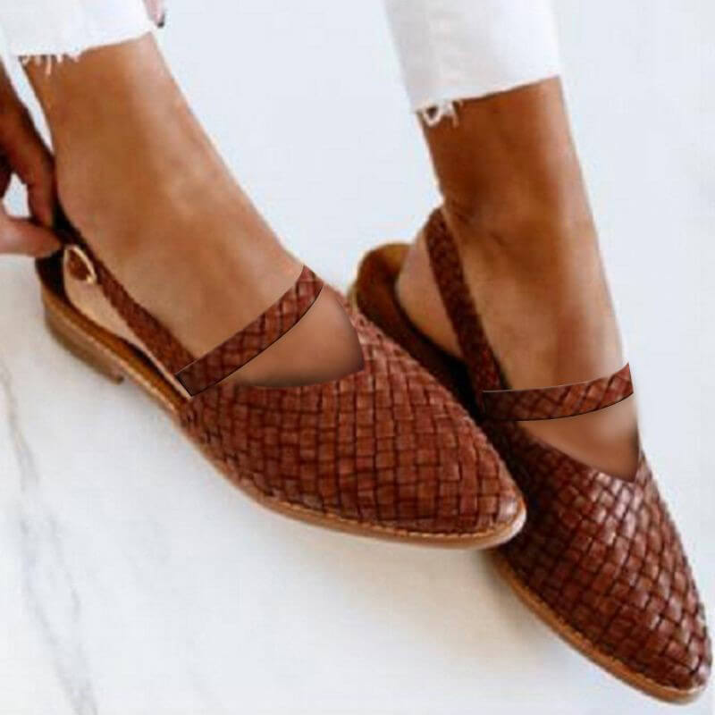 Zavando | Schlüpfen-Sandalen im Weave-Stil mit Spitzer Zehenpartie für Damen