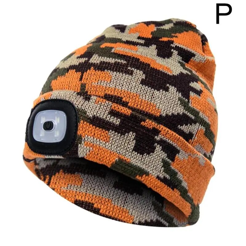 Unisex LED Beanie mit Licht, USB wiederaufladbare freihändige LED Stirnlampe Hut