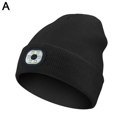 Unisex LED Beanie mit Licht, USB wiederaufladbare freihändige LED Stirnlampe Hut