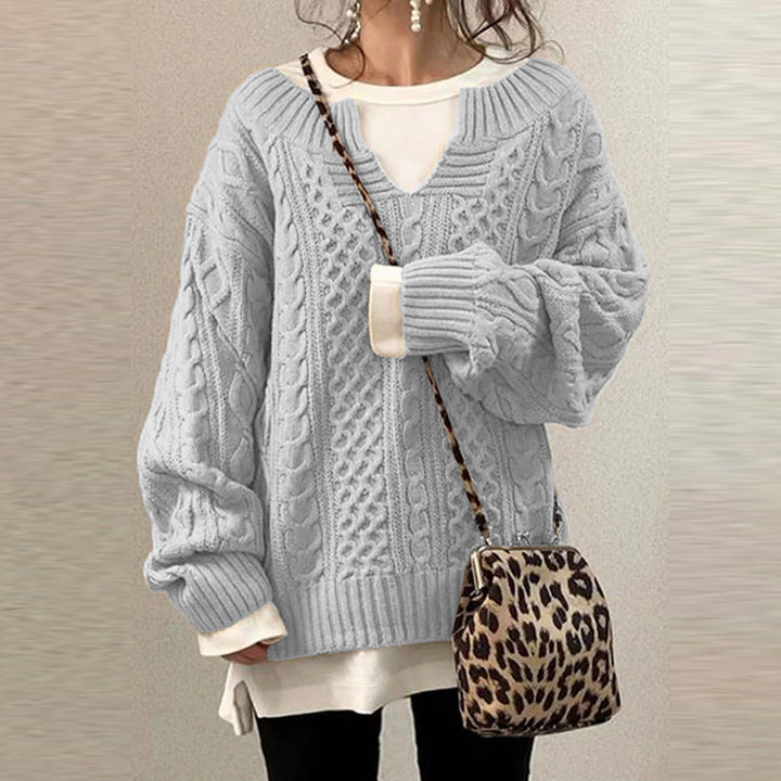 Bella Damen Retro Strickpullover