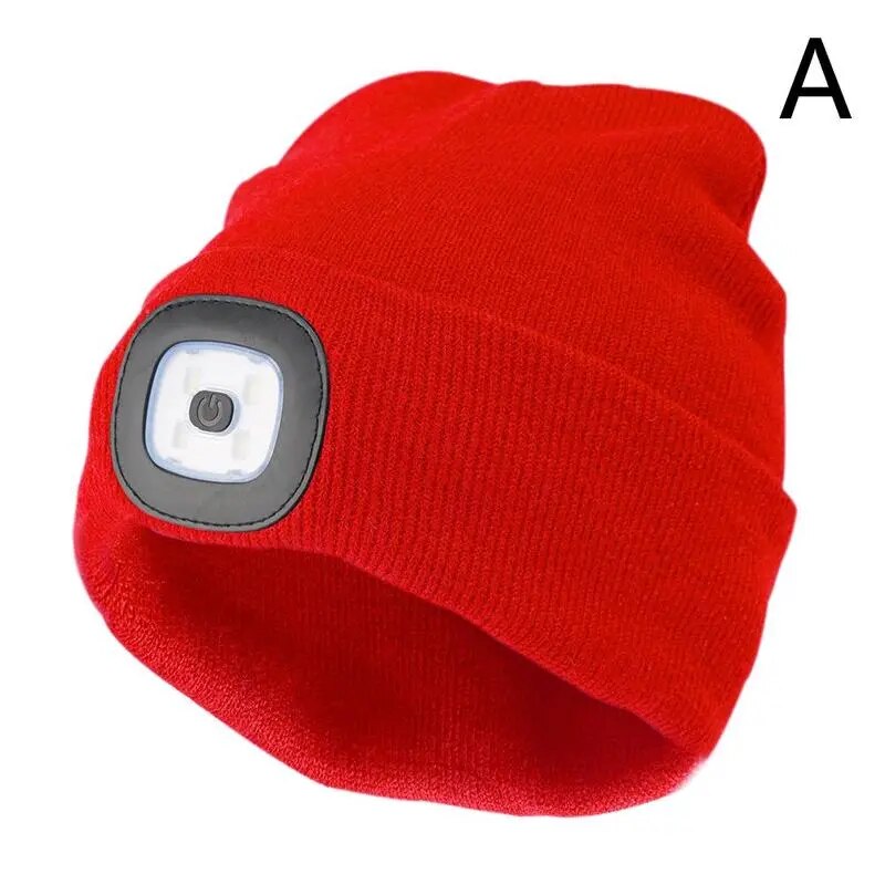 Unisex LED Beanie mit Licht, USB wiederaufladbare freihändige LED Stirnlampe Hut