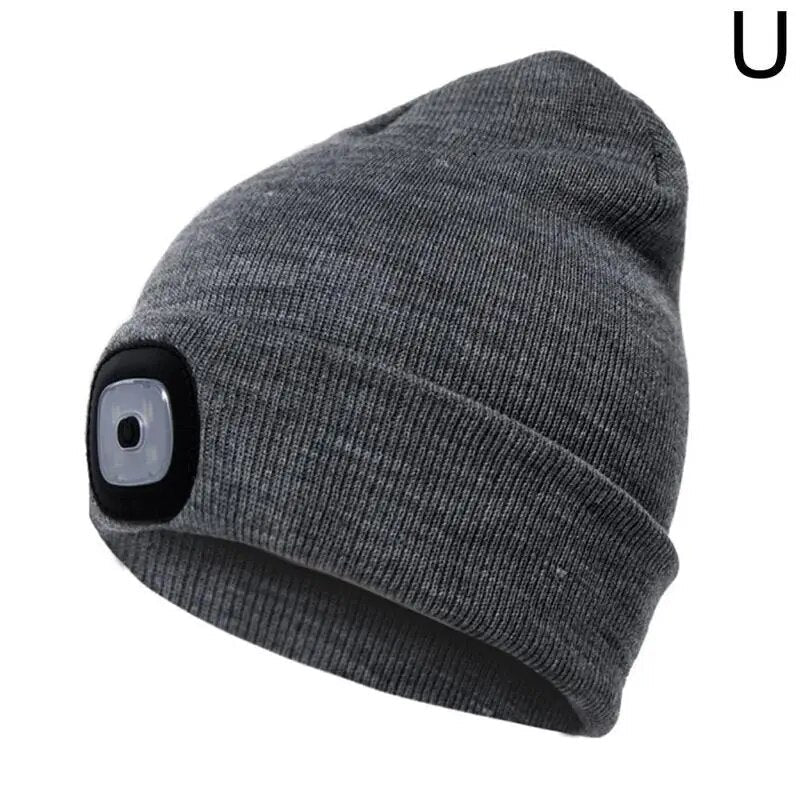 Unisex LED Beanie mit Licht, USB wiederaufladbare freihändige LED Stirnlampe Hut