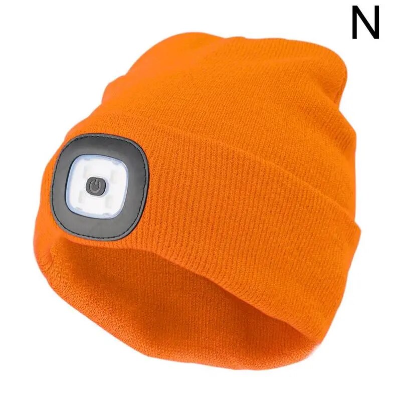 Unisex LED Beanie mit Licht, USB wiederaufladbare freihändige LED Stirnlampe Hut