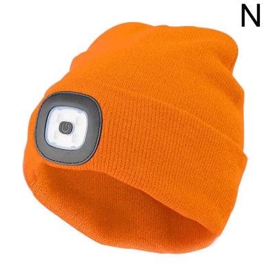 Unisex LED Beanie mit Licht, USB wiederaufladbare freihändige LED Stirnlampe Hut