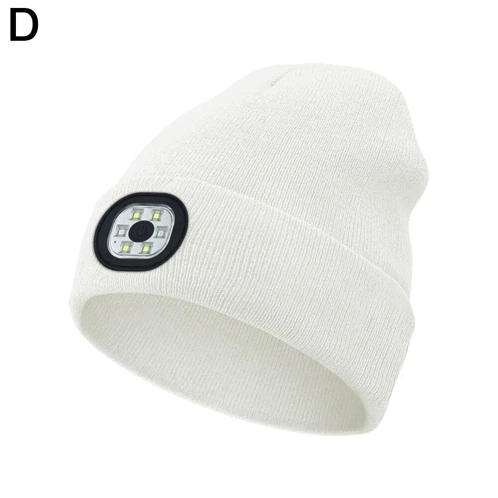 Unisex LED Beanie mit Licht, USB wiederaufladbare freihändige LED Stirnlampe Hut