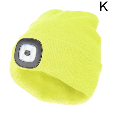 Unisex LED Beanie mit Licht, USB wiederaufladbare freihändige LED Stirnlampe Hut