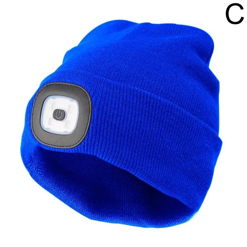 Unisex LED Beanie mit Licht, USB wiederaufladbare freihändige LED Stirnlampe Hut