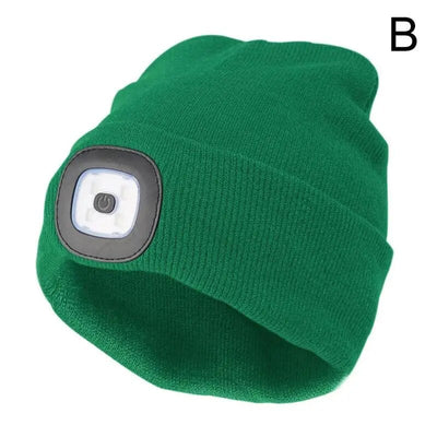 Unisex LED Beanie mit Licht, USB wiederaufladbare freihändige LED Stirnlampe Hut