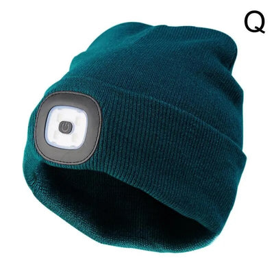 Unisex LED Beanie mit Licht, USB wiederaufladbare freihändige LED Stirnlampe Hut