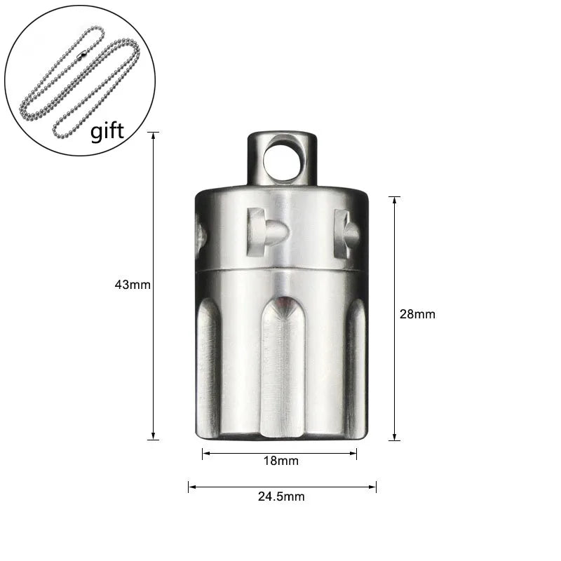 Wasserdichtes Titanlegierungs-Pillenkästchen – Outdoor-Reise-Pillendose & Multifunktionale EDC-Kapselspeicherung