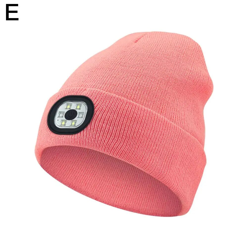 Unisex LED Beanie mit Licht, USB wiederaufladbare freihändige LED Stirnlampe Hut