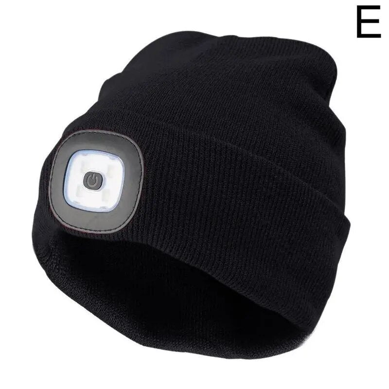 Unisex LED Beanie mit Licht, USB wiederaufladbare freihändige LED Stirnlampe Hut