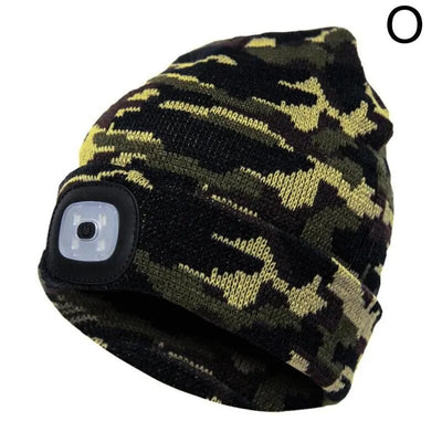 Unisex LED Beanie mit Licht, USB wiederaufladbare freihändige LED Stirnlampe Hut