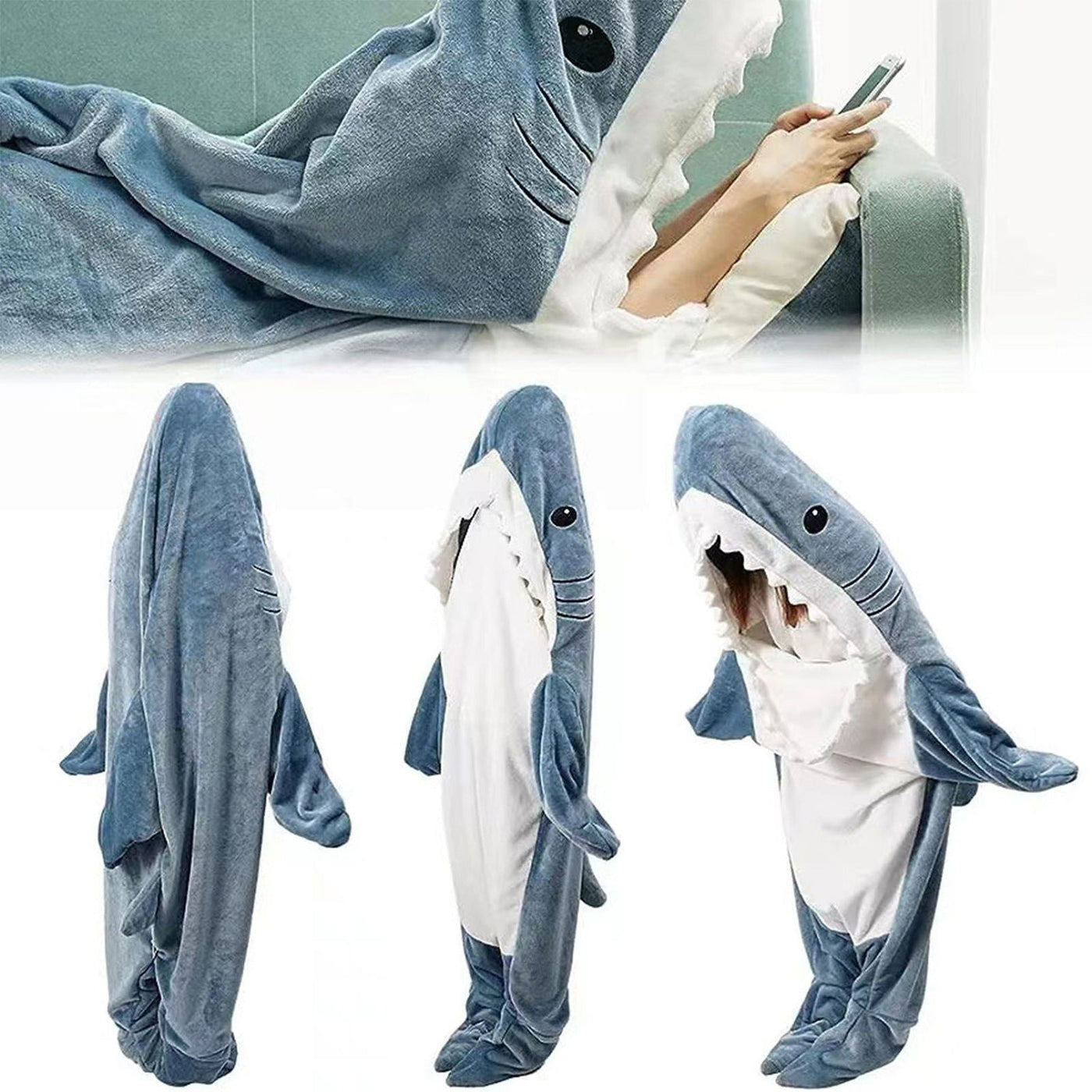 SharkieWrap - Tragbare Hai-Decke Hoodie