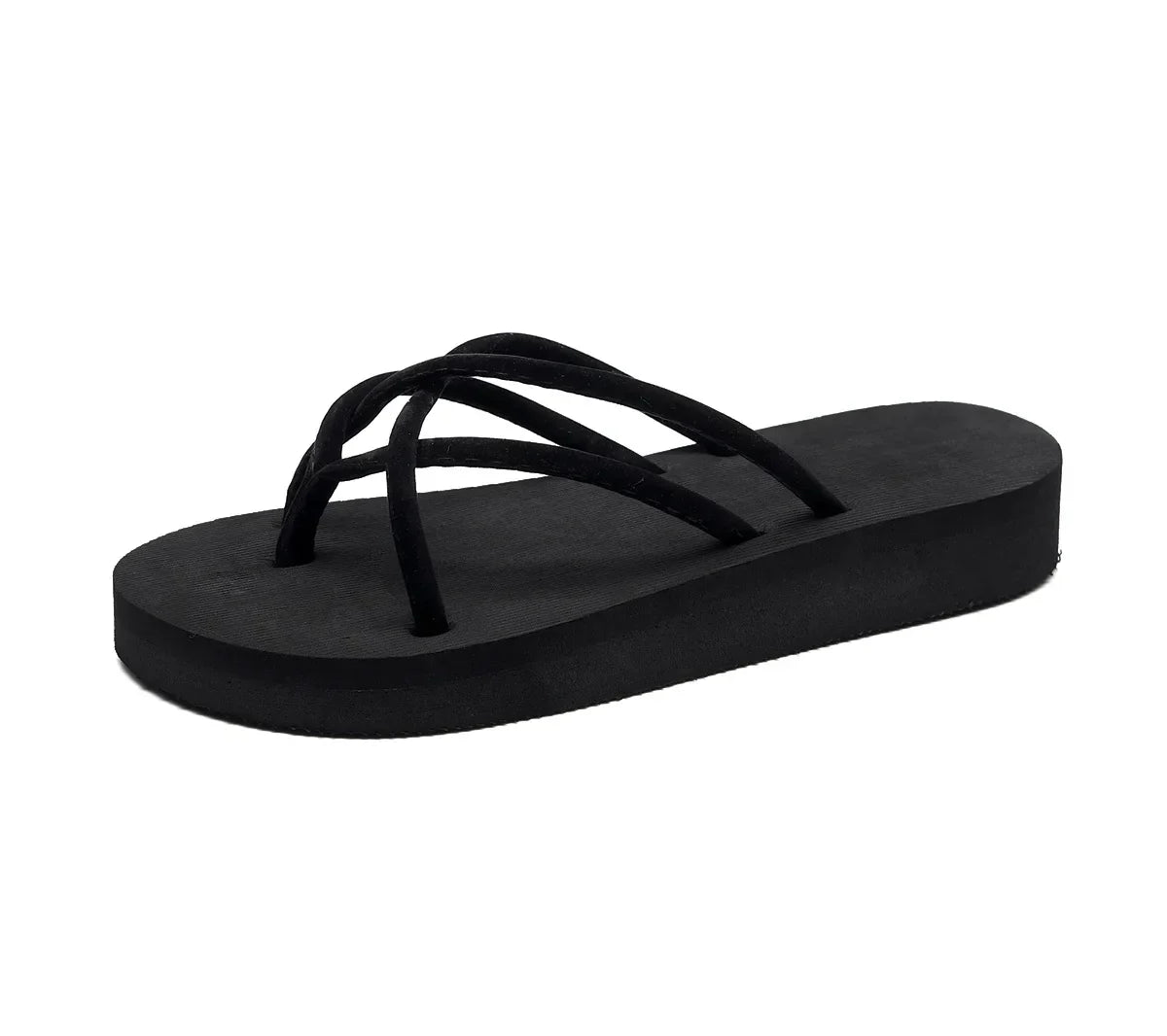 Zavando Fashion Plateau Keilsandalen für Damen - Outdoor Freizeit Flip Flops mit High Heel, Obermaterial Stoff, Sohle EVA