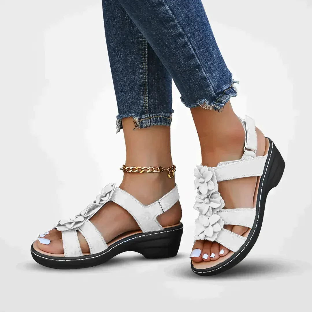 Zavando | Sommersandalen für Damen mit Blumenapplikation