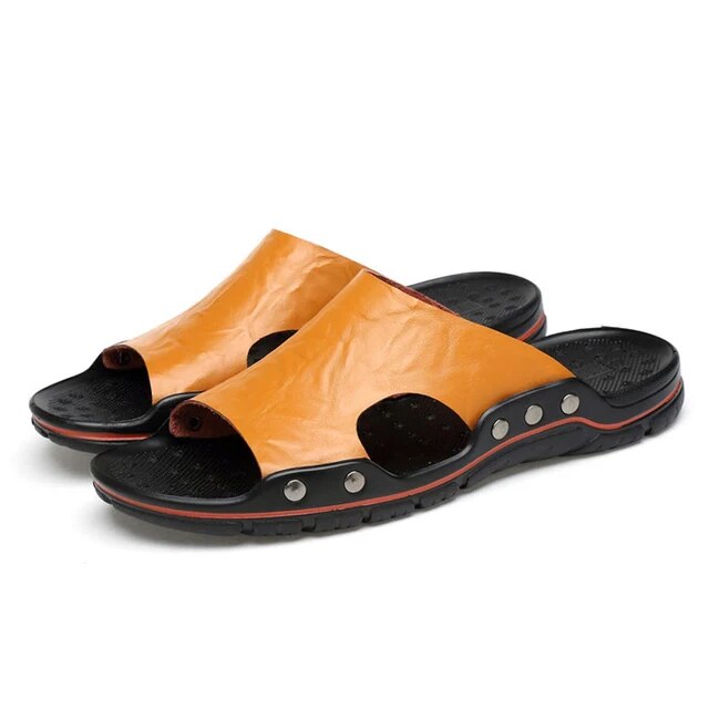 Zavando - Atmungsaktive Anti-Rutsch-Outdoor-Sandalen aus echtem Leder für Herren