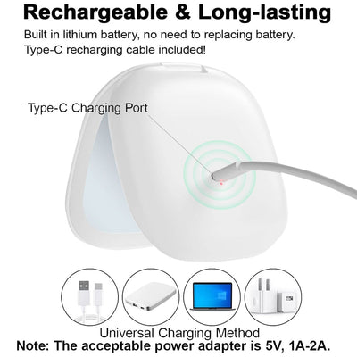 Mini LED 10x Vergrößerung Kosmetikspiegel mit verschiedenen Lichteinstellungen, USB aufladbar
