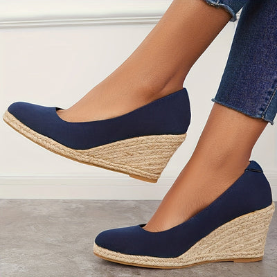 Zavando - Slip-On-Plattform-Espadrilles mit Keilabsatz-Sandalen