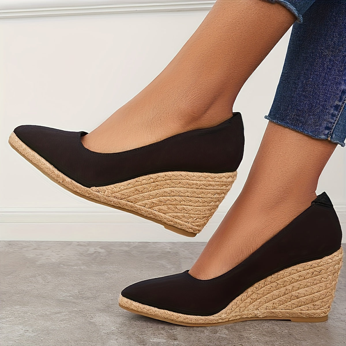 Zavando - Slip-On-Plattform-Espadrilles mit Keilabsatz-Sandalen